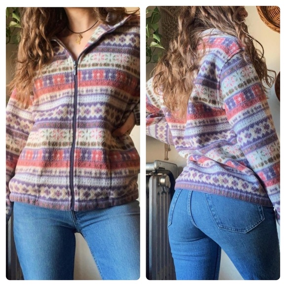 Alfred Dunner - Pink & Purple Striped Fleece Zip Up Jacket ~ Small Petite - Picture 2 of 15